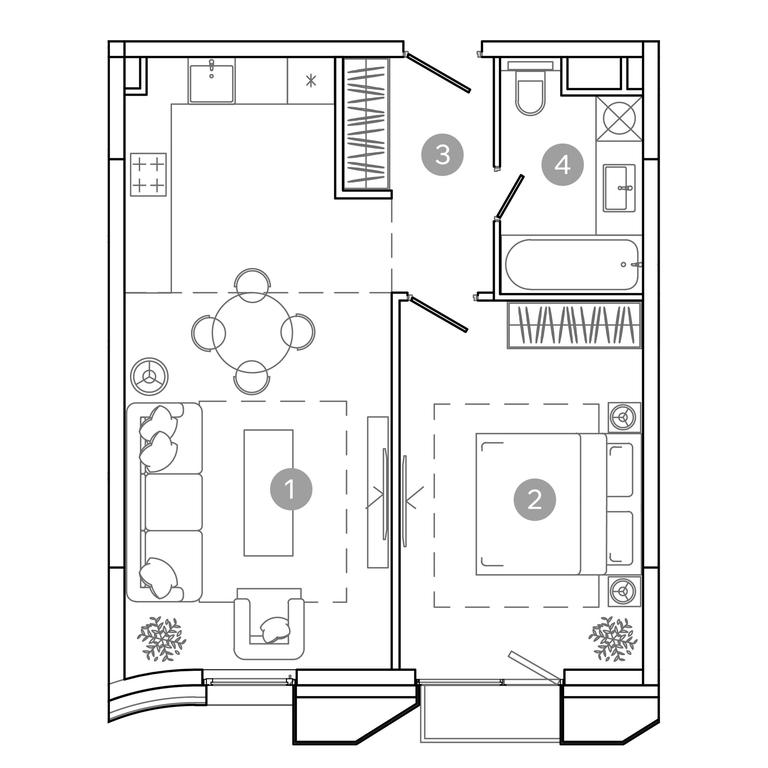 1-BD Apartment Sale, 46平方米 at UNO.Sokolinaya Gora, 8th Sokolinoy Gory Street, 26, Moscow, Russia #2 1-BD Apartment Sale, 46平方米 at UNO.Sokolinaya Gora, 8th Sokolinoy Gory Street, 26, Moscow, Russia #2