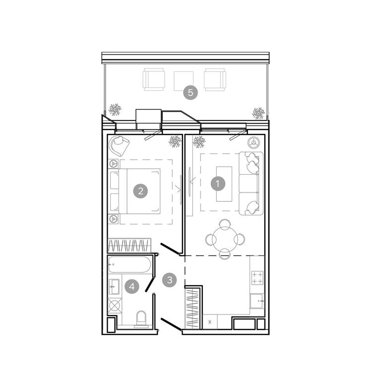 1-BD Apartment Sale, 50.3平方米 at UNO.Sokolinaya Gora, 8th Sokolinoy Gory Street, 26, Moscow, Russia #1