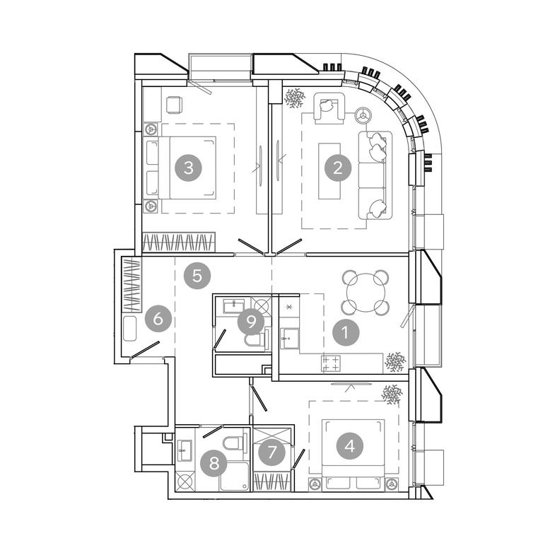 3-BD Apartment Sale, 82.1 sq. m. at UNO.Sokolinaya Gora, 8th Sokolinoy Gory Street, 26, Moscow, Russia #2
