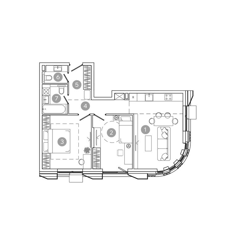 2-BD Apartment Sale, 62.9平方米 at UNO.Sokolinaya Gora, 8th Sokolinoy Gory Street, 26, Moscow, Russia #1