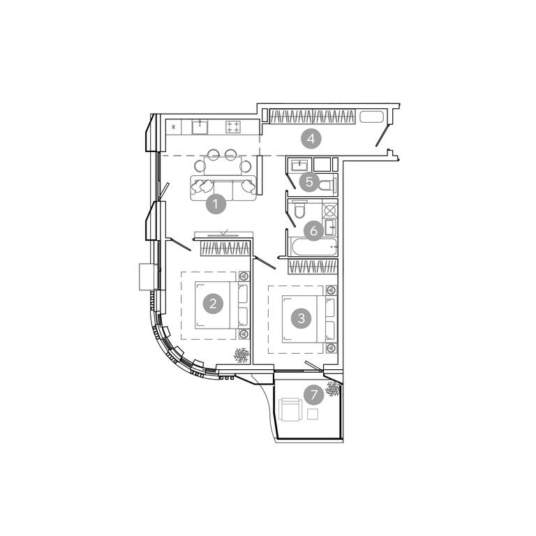 2-BD Apartment Sale, 63.5 sq. m. at UNO.Sokolinaya Gora, 8th Sokolinoy Gory Street, 26, Moscow, Russia #1 2-BD Apartment Sale, 63.5 sq. m. at UNO.Sokolinaya Gora, 8th Sokolinoy Gory Street, 26, Moscow, Russia #1