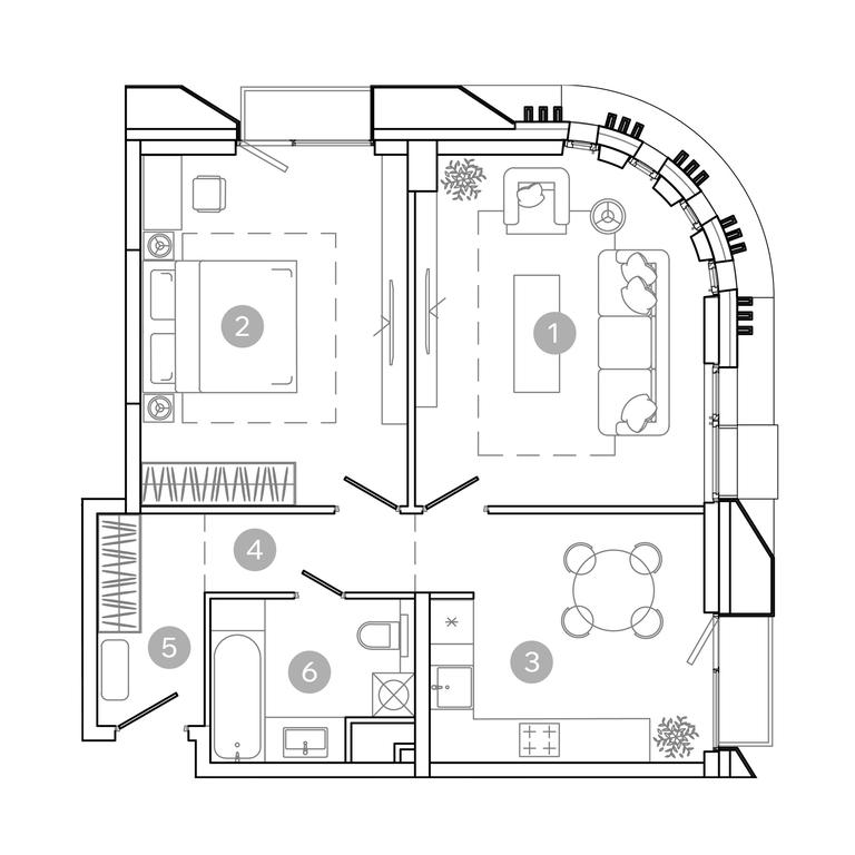 1-BD Apartment Sale, 61 sq. m. at UNO.Sokolinaya Gora, 8th Sokolinoy Gory Street, 26, Moscow, Russia #2