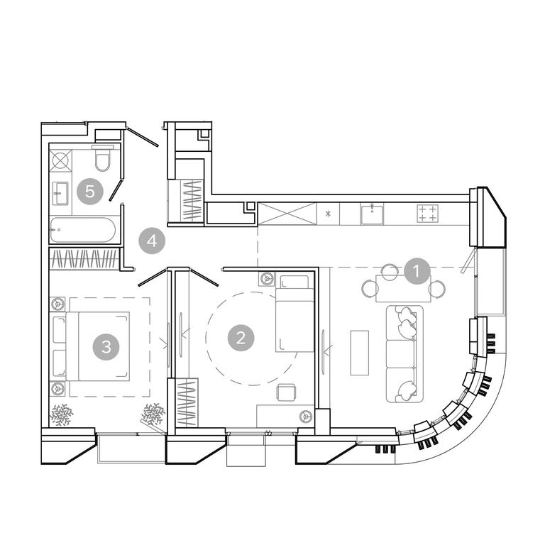 2-BD Apartment Sale, 67.8平方米 at UNO.Sokolinaya Gora, 8th Sokolinoy Gory Street, 26, Moscow, Russia #2