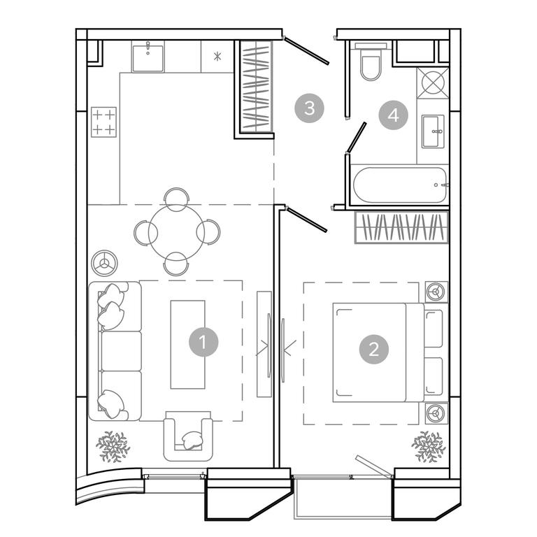 1-BD Apartment Sale, 46平方米 at UNO.Sokolinaya Gora, 8th Sokolinoy Gory Street, 26, Moscow, Russia #2 1-BD Apartment Sale, 46平方米 at UNO.Sokolinaya Gora, 8th Sokolinoy Gory Street, 26, Moscow, Russia #2