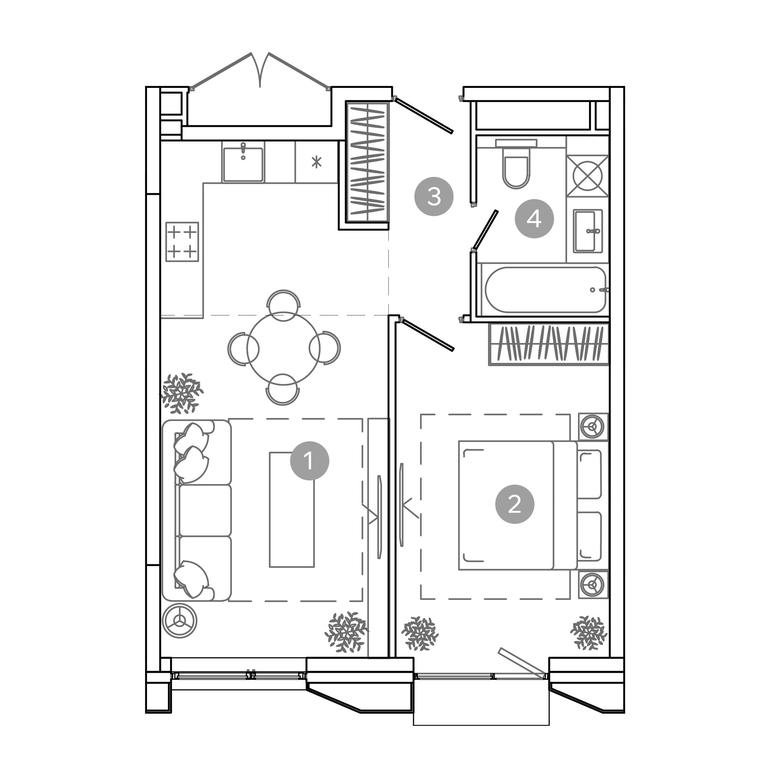 1-BD Apartment Sale, 45.4平方米 at UNO.Sokolinaya Gora, 8th Sokolinoy Gory Street, 26, Moscow, Russia #2 1-BD Apartment Sale, 45.4平方米 at UNO.Sokolinaya Gora, 8th Sokolinoy Gory Street, 26, Moscow, Russia #2