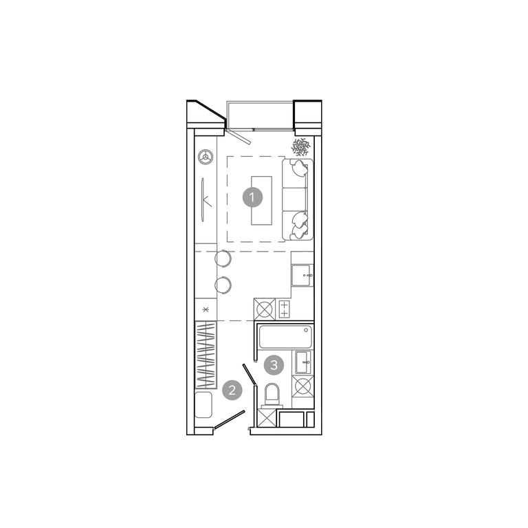 Apartment Sale, 23.7平方米 at UNO.Sokolinaya Gora, 8th Sokolinoy Gory Street, 26, Moscow, Russia #1
