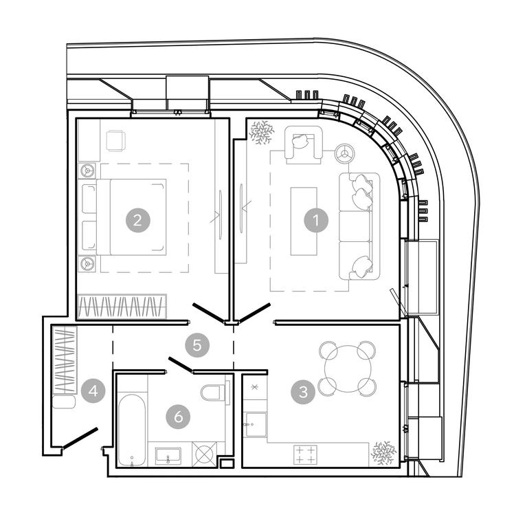 1-BD Apartment Sale, 61 sq. m. at UNO.Sokolinaya Gora, 8th Sokolinoy Gory Street, 26, Moscow, Russia #2