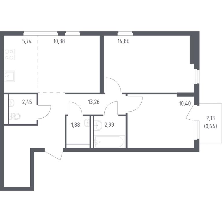 1-BD Apartment Sale, 62.6 sq. m. at Ostafevo, Ostafyevskoe Highway, 12к1, Ryazanovskoe Settlement, Moscow, Russia #1 1-BD Apartment Sale, 62.6 sq. m. at Ostafevo, Ostafyevskoe Highway, 12к1, Ryazanovskoe Settlement, Moscow, Russia #1