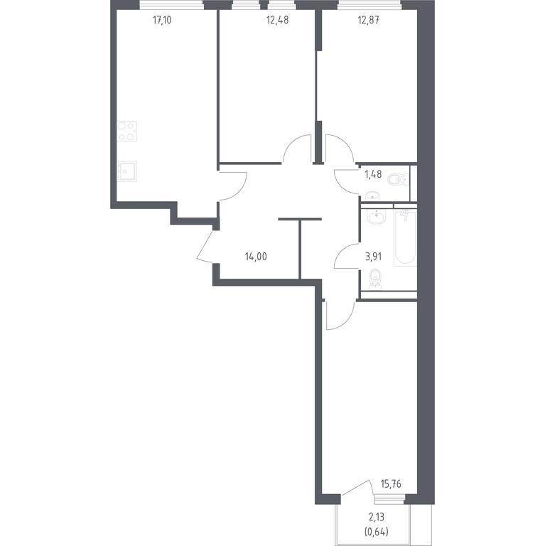 2-BD Apartment Sale, 78.24平方米 at Ostafevo, Ostafyevskoe Highway, 12к1, Ryazanovskoe Settlement, Moscow, Russia #1 2-BD Apartment Sale, 78.24平方米 at Ostafevo, Ostafyevskoe Highway, 12к1, Ryazanovskoe Settlement, Moscow, Russia #1