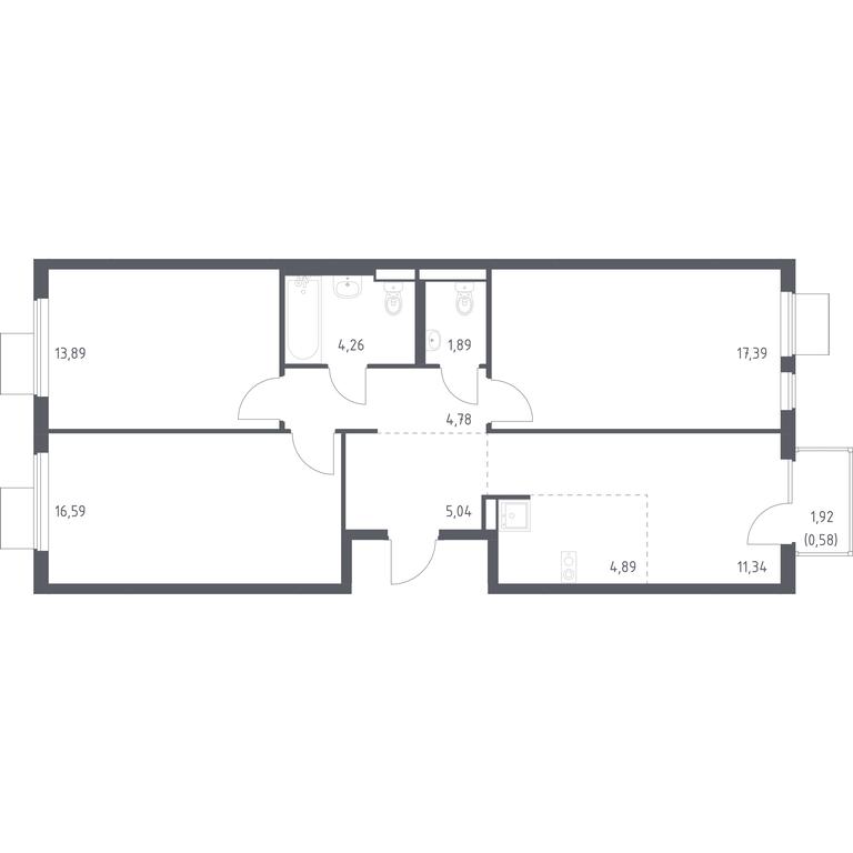 2-BD Apartment Sale, 80.65 sq. m. at Gorki Park, Shkolnaya ulitsa, 2, derevnya Korobovo, Leninskiy City District, Moscow Region, Russia #1 2-BD Apartment Sale, 80.65 sq. m. at Gorki Park, Shkolnaya ulitsa, 2, derevnya Korobovo, Leninskiy City District, Moscow Region, Russia #1
