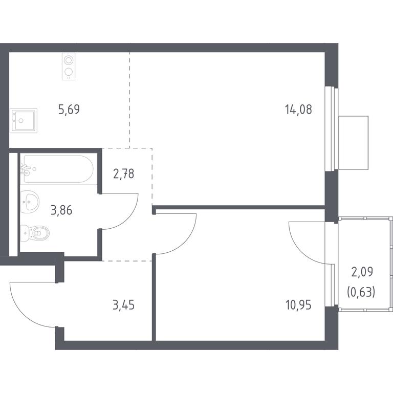 Apartment Sale, 41.44平方米 at Gorki Park, Shkolnaya ulitsa, 2, derevnya Korobovo, Leninskiy City District, Moscow Region, Russia #1 Apartment Sale, 41.44平方米 at Gorki Park, Shkolnaya ulitsa, 2, derevnya Korobovo, Leninskiy City District, Moscow Region, Russia #1