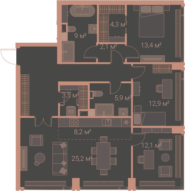 3-BD Apartment Sale, 120.2平方米 at High Life, Letnikovskaya Street, 11/10с1, Moscow, Russia #1