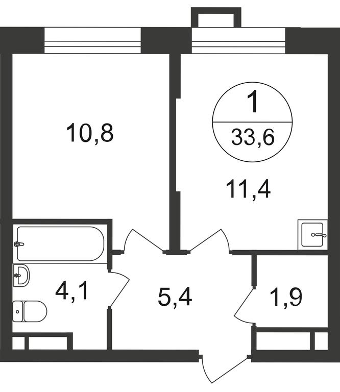 Apartment Sale, 33.6 sq. m. at Pervyi Moskovskiy, ulitsa Bianki, 1, Moskovskiy, Moscow, Russia #1