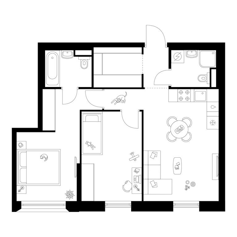 2-BD Apartment Sale, 57.6 sq. m. at Moskvoreche, Kotlyakovskaya Street, Moscow, Russia #1 2-BD Apartment Sale, 57.6 sq. m. at Moskvoreche, Kotlyakovskaya Street, Moscow, Russia #1