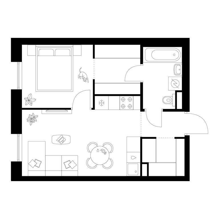 1-BD Apartment Sale, 38.7 sq. m. at Moskvoreche, Kotlyakovskaya Street, Moscow, Russia #1