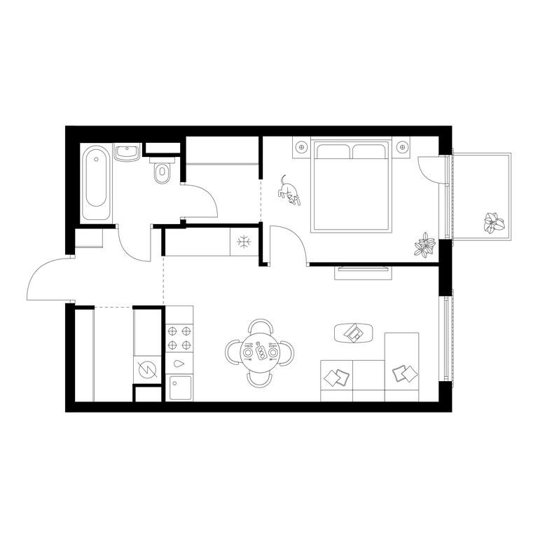 1-BD Apartment Sale, 41.6 sq. m. at Moskvoreche, Kotlyakovskaya Street, Moscow, Russia #1 1-BD Apartment Sale, 41.6 sq. m. at Moskvoreche, Kotlyakovskaya Street, Moscow, Russia #1