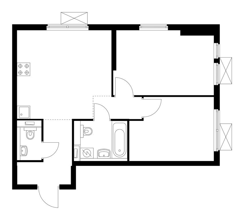 2-BD Apartment Sale, 51.1平方米 at Vtoroy Nagatinskiy, 2nd Nagatinsky Drive, 2к1, Moscow, Russia #1 2-BD Apartment Sale, 51.1平方米 at Vtoroy Nagatinskiy, 2nd Nagatinsky Drive, 2к1, Moscow, Russia #1