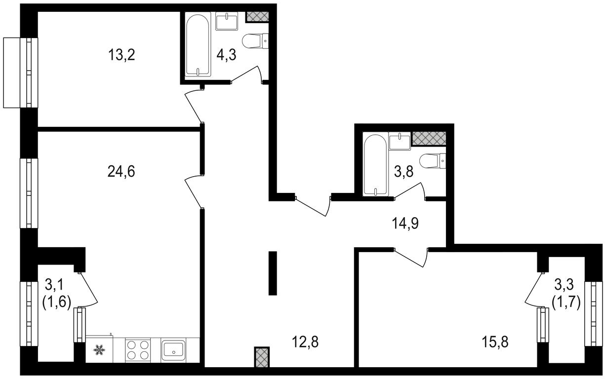 2-BD Apartment Sale, 93.9 sq. m. at Mikhalkovskiy, Mikhalkovskaya Street, 48, Moscow, Russia #1 2-BD Apartment Sale, 93.9 sq. m. at Mikhalkovskiy, Mikhalkovskaya Street, 48, Moscow, Russia #1