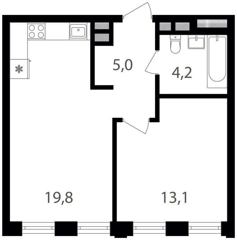 1-BD Apartment Sale, 42.1平方米 at Semenovskij Park 2, 1st Kirpichny Lane, 17А, Moscow, Russia #2 1-BD Apartment Sale, 42.1平方米 at Semenovskij Park 2, 1st Kirpichny Lane, 17А, Moscow, Russia #2