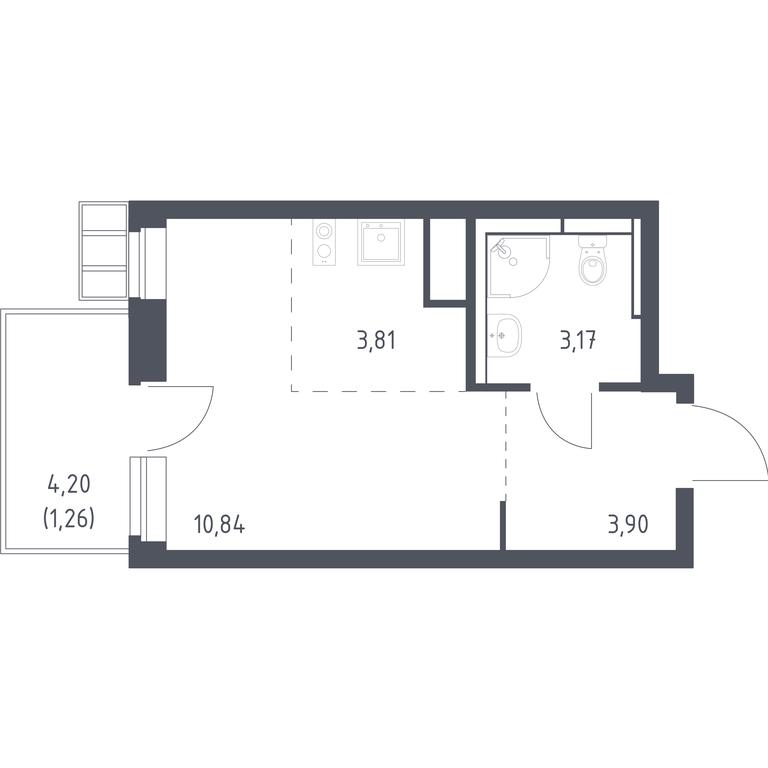 Apartment Sale, 22.7平方米 at Alkhimovo, Ryazanovskoe Highway, 31к1, Moscow, Russia #1 Apartment Sale, 22.7平方米 at Alkhimovo, Ryazanovskoe Highway, 31к1, Moscow, Russia #1