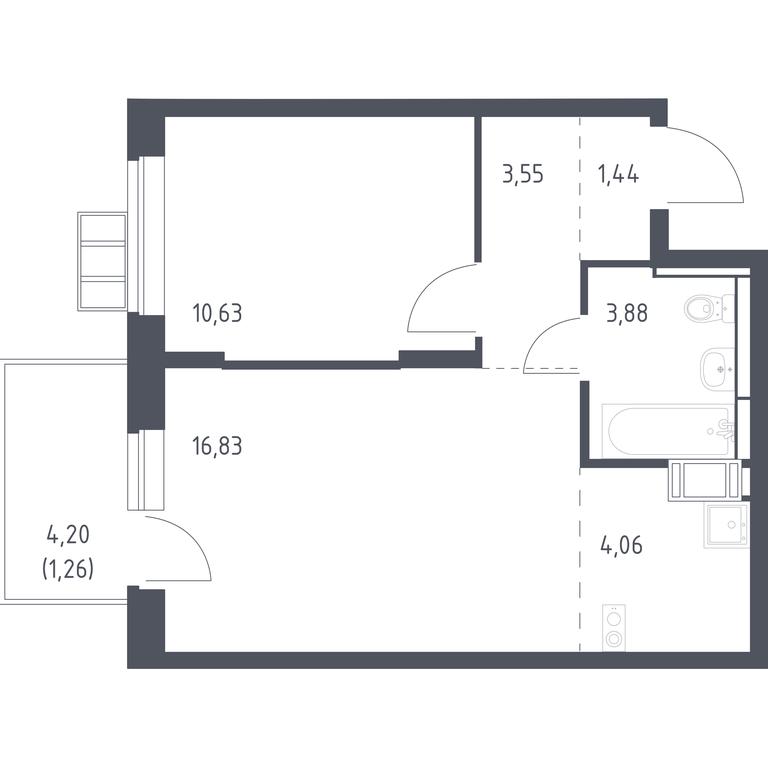 1-BD Apartment Sale, 41.65 sq. m. at Alkhimovo, Ryazanovskoe Highway, 31к1, Moscow, Russia #1 1-BD Apartment Sale, 41.65 sq. m. at Alkhimovo, Ryazanovskoe Highway, 31к1, Moscow, Russia #1