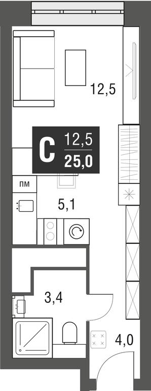 Apartment Sale, 25平方米 at Afi Tower, Serebryakova Drive, 11-13к1, Moscow, Russia #1 Apartment Sale, 25平方米 at Afi Tower, Serebryakova Drive, 11-13к1, Moscow, Russia #1