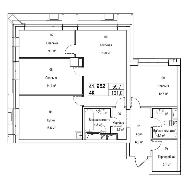 4-BD Apartment Sale, 116.2 sq. m. at Silver, Serebryakova Drive, 11к1, Moscow, Russia #1 4-BD Apartment Sale, 116.2 sq. m. at Silver, Serebryakova Drive, 11к1, Moscow, Russia #1
