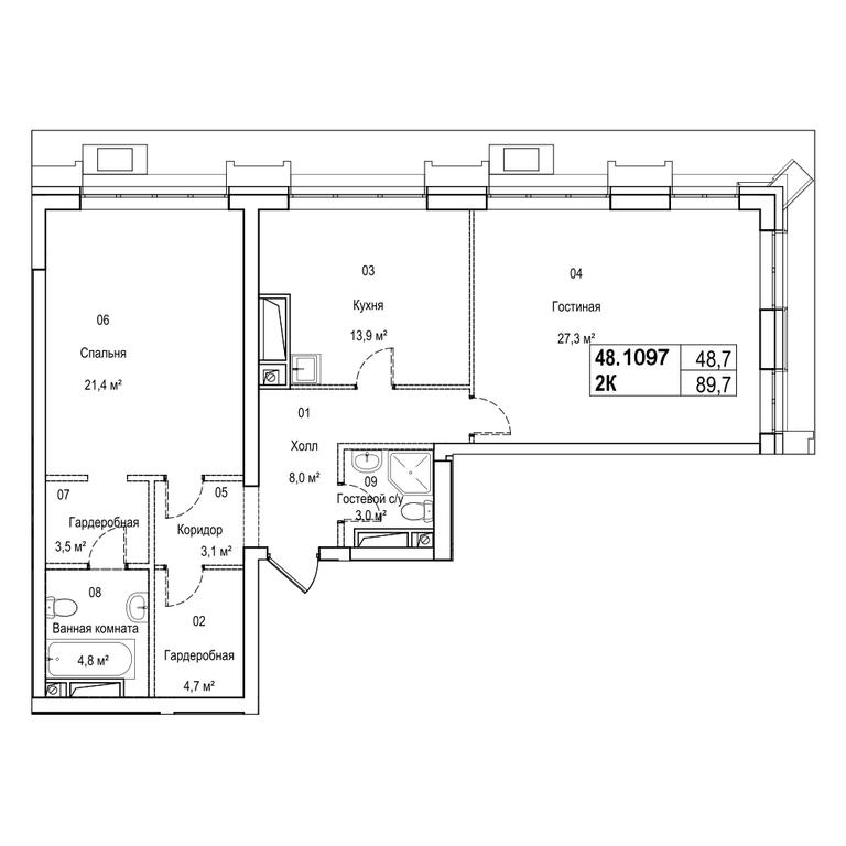 3-BD Apartment Sale, 101.8 sq. m. at Silver, Serebryakova Drive, 11к1, Moscow, Russia #1 3-BD Apartment Sale, 101.8 sq. m. at Silver, Serebryakova Drive, 11к1, Moscow, Russia #1