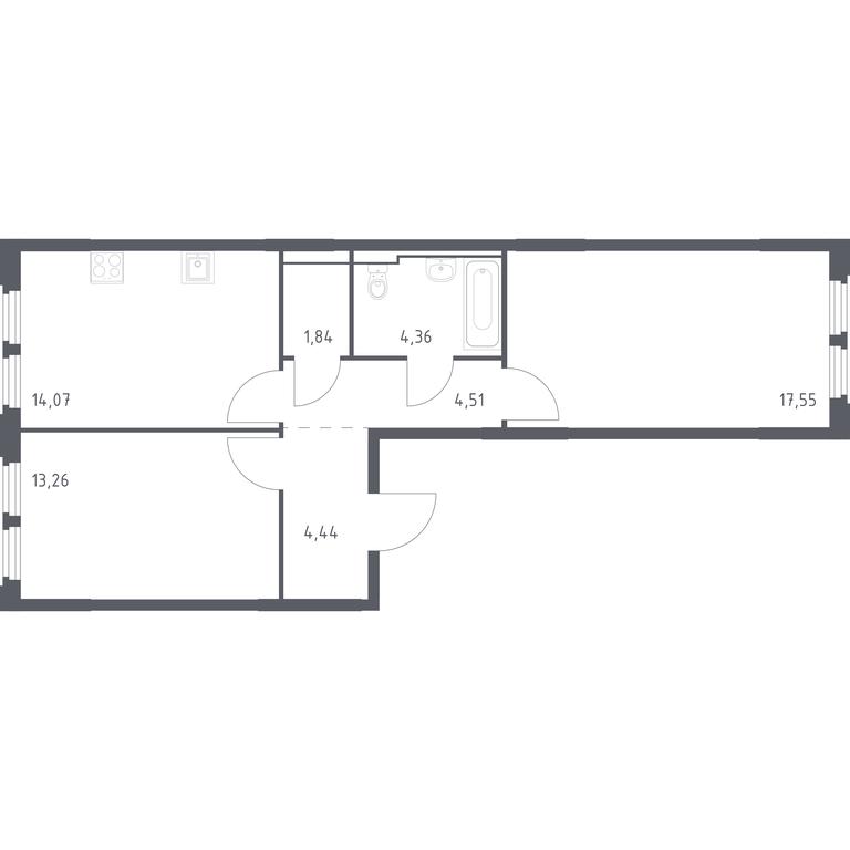 1-BD Apartment Sale, 60.03 sq. m. at Kosmicheskiy kvartal, M.K. Tikhonravova Street, Yubileyniy Microdistrict, Korolyov, Moscow Region, Russia #1 1-BD Apartment Sale, 60.03 sq. m. at Kosmicheskiy kvartal, M.K. Tikhonravova Street, Yubileyniy Microdistrict, Korolyov, Moscow Region, Russia #1