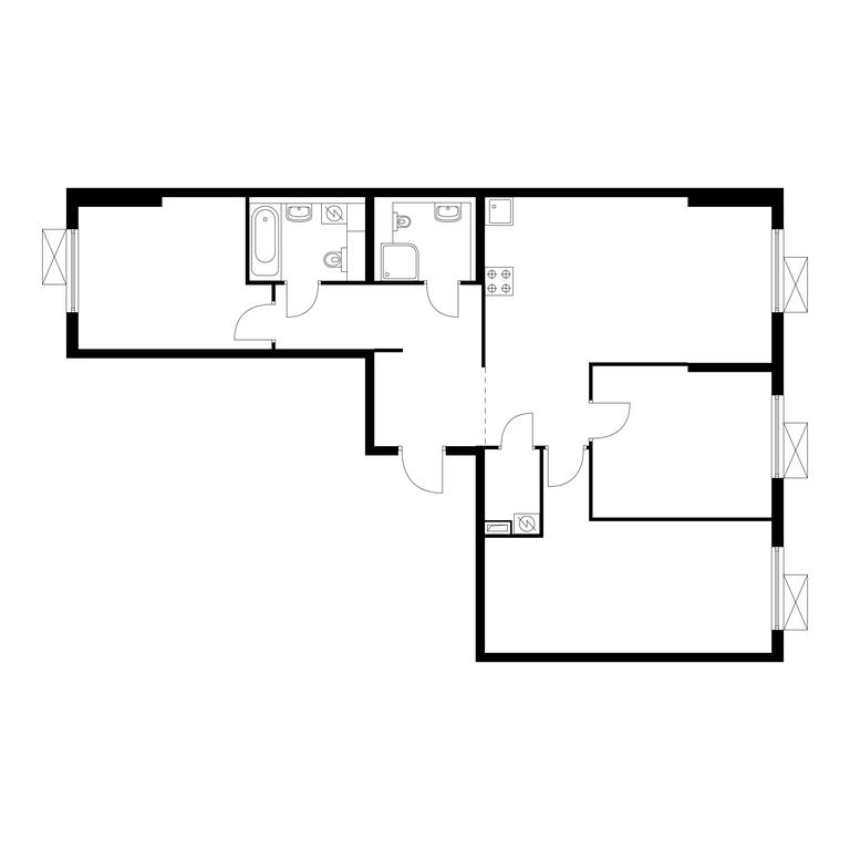 3-BD Apartment Sale, 89.6平方米 at Liublinskiy Park, Lyublinskaya Street, 78к2, Moscow, Russia #1