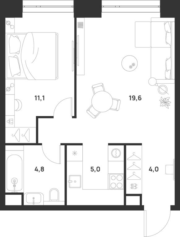 1-BD Apartment Sale, 44.5平方米 at Voice Towers, 1st Grayvoronovsky Drive, Moscow, Russia #1 1-BD Apartment Sale, 44.5平方米 at Voice Towers, 1st Grayvoronovsky Drive, Moscow, Russia #1