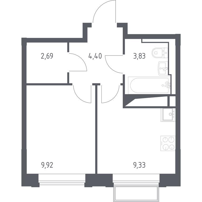 Apartment Sale, 30.17 sq. m. at Dolina Yauzy, Trudovaya Street, 23, Mytischi, Moscow Region, Russia #1