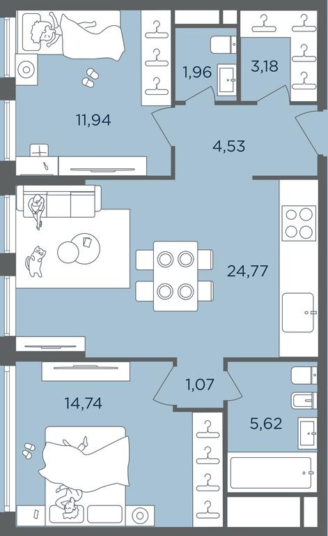 1-BD Apartment Sale, 67.6 sq. m. at Headliner, Shmitovsky Drive, 39, Moscow, Russia #2 1-BD Apartment Sale, 67.6 sq. m. at Headliner, Shmitovsky Drive, 39, Moscow, Russia #2