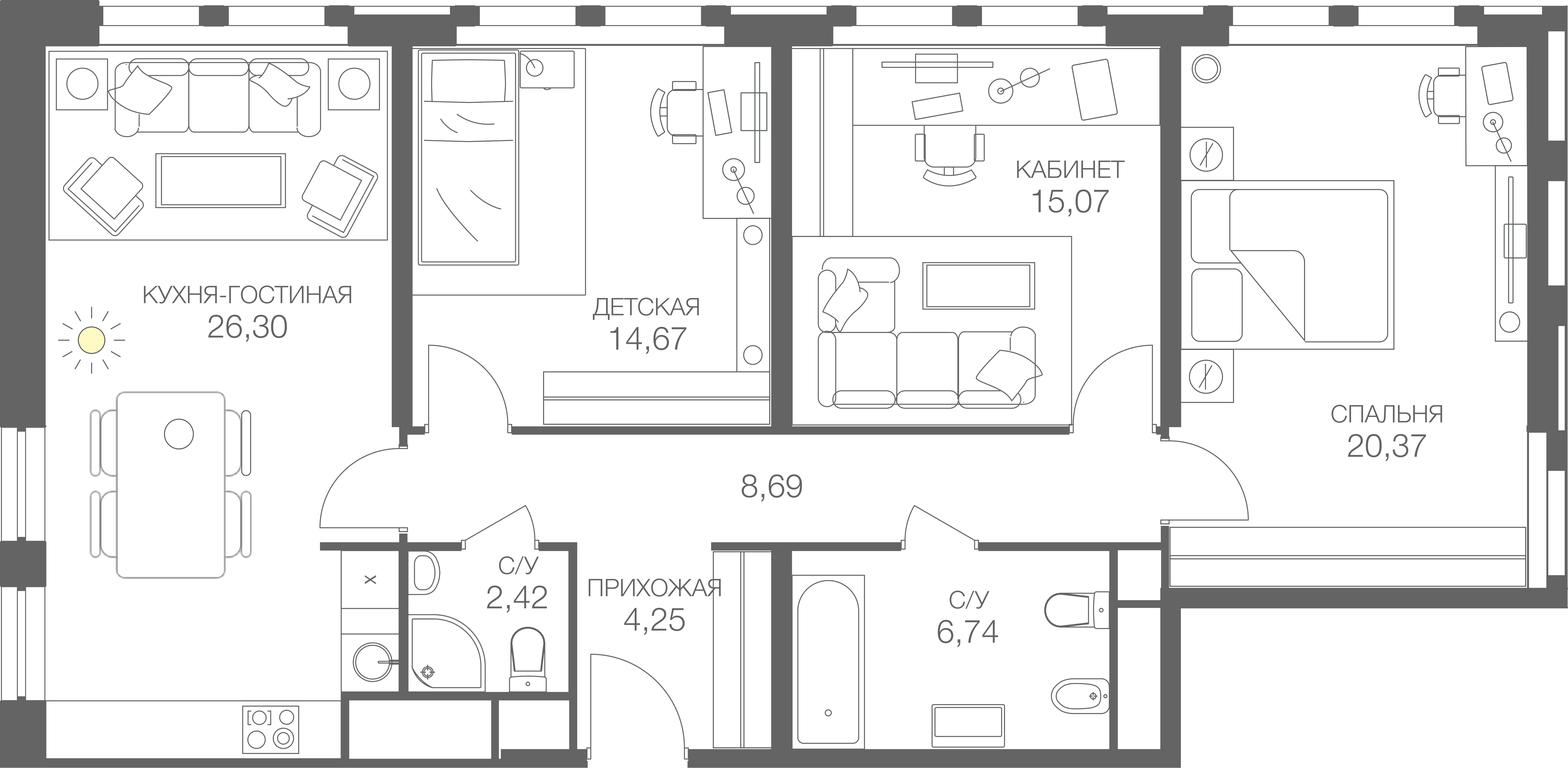 2-BD Apartment Sale, 99平方米 at Headliner, Shmitovsky Drive, 39, Moscow, Russia #1 2-BD Apartment Sale, 99平方米 at Headliner, Shmitovsky Drive, 39, Moscow, Russia #1
