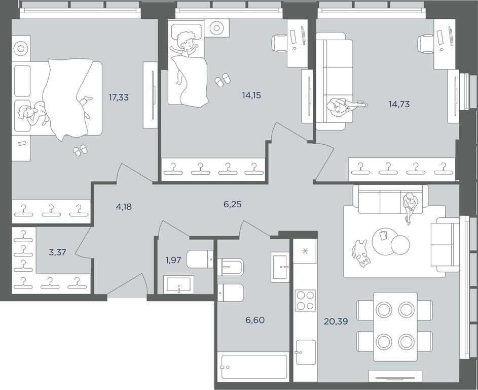 2-BD Apartment Sale, 89.6 sq. m. at Headliner, Shmitovsky Drive, 39, Moscow, Russia #2 2-BD Apartment Sale, 89.6 sq. m. at Headliner, Shmitovsky Drive, 39, Moscow, Russia #2