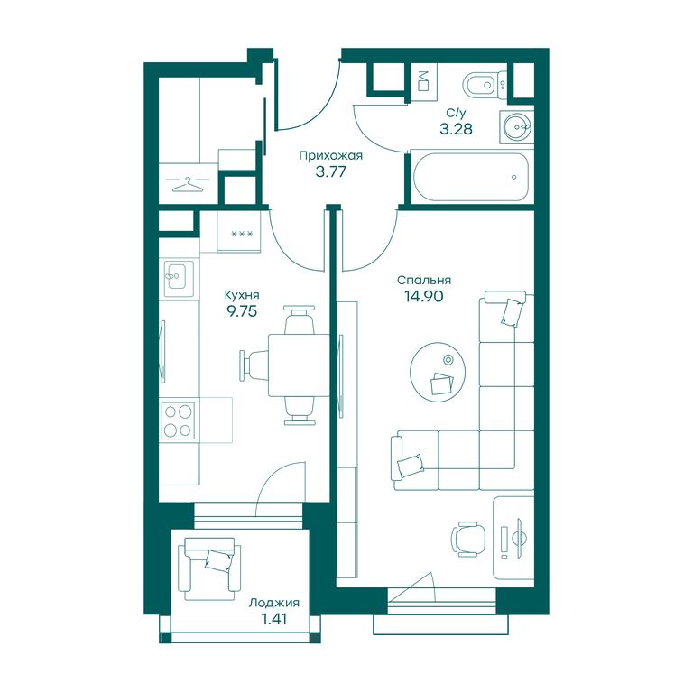 Apartment Sale, 35.3平方米 at Ravnovesie, zhiloy kompleks Ravnovesiye, selo Perkhushkovo, Odintsovskiy City District, Moscow Region, Russia #2 Apartment Sale, 35.3平方米 at Ravnovesie, zhiloy kompleks Ravnovesiye, selo Perkhushkovo, Odintsovskiy City District, Moscow Region, Russia #2
