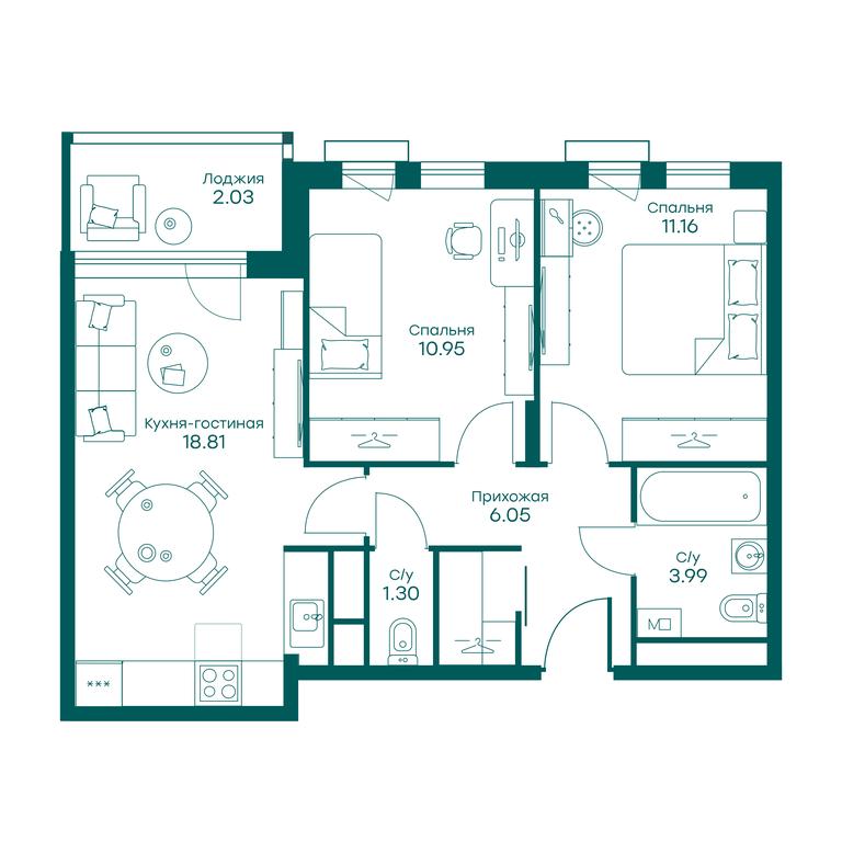 2-BD Apartment Sale, 56 sq. m. at Ravnovesie, zhiloy kompleks Ravnovesiye, selo Perkhushkovo, Odintsovskiy City District, Moscow Region, Russia #2 2-BD Apartment Sale, 56 sq. m. at Ravnovesie, zhiloy kompleks Ravnovesiye, selo Perkhushkovo, Odintsovskiy City District, Moscow Region, Russia #2