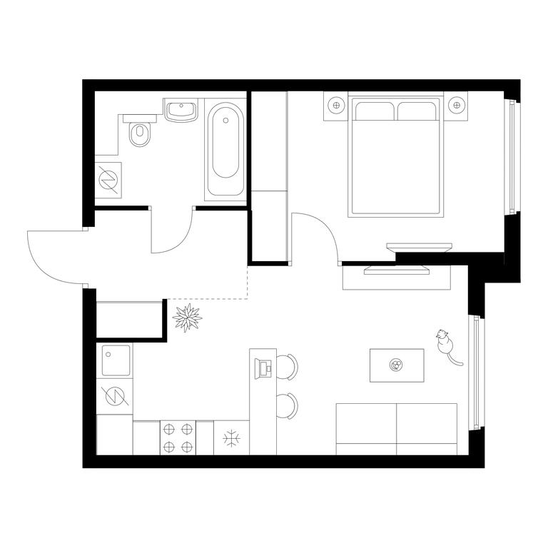 1-BD Apartment Sale, 38.3 sq. m. at Kronshtadtskiy 9, Kronshtadtsky Boulevard, 9с21, Moscow, Russia #1 1-BD Apartment Sale, 38.3 sq. m. at Kronshtadtskiy 9, Kronshtadtsky Boulevard, 9с21, Moscow, Russia #1