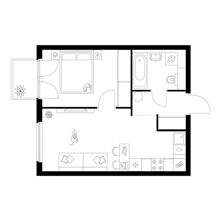 1-BD Apartment Sale, 39.1 sq. m. at Kronshtadtskiy 9, Kronshtadtsky Boulevard, 9с21, Moscow, Russia #1