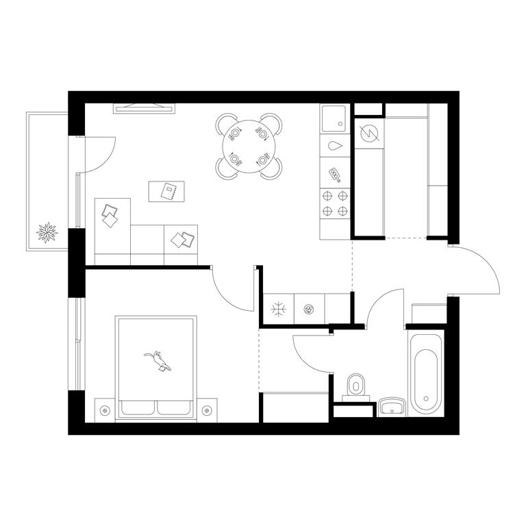 1-BD Apartment Sale, 42.3 sq. m. at Matveevskiy Park, Ochakovskoye Highway, вл3с11, Moscow, Russia #1