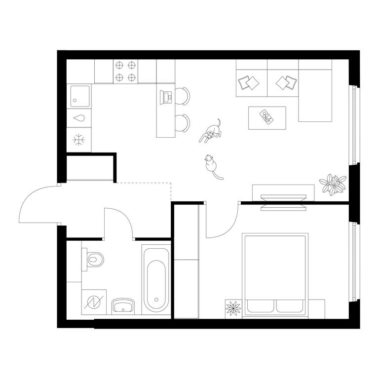 1-BD Apartment Sale, 42.1 sq. m. at Kronshtadtskiy 9, Kronshtadtsky Boulevard, 9с21, Moscow, Russia #1