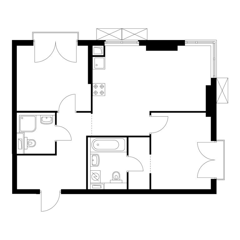 2-BD Apartment Sale, 60 sq. m. at Holland Park, Volokolamskoye Highway, 71/13к1, Moscow, Russia #1