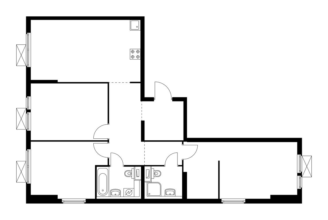 3-BD Apartment Sale, 91.4 sq. m. at Belaya Dacha Park, mikrorayon Parkovy, 1, Kotelniki, Moscow Region, Russia #1