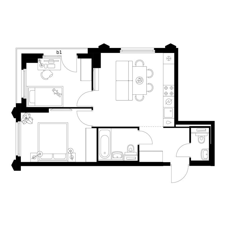 2-BD Apartment Sale, 47.9 sq. m. at Businovskiy Park, Izhorskaya Street, 6с5, Moscow, Russia #1 2-BD Apartment Sale, 47.9 sq. m. at Businovskiy Park, Izhorskaya Street, 6с5, Moscow, Russia #1