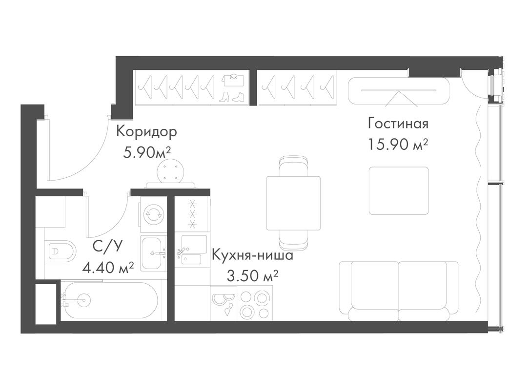 Apartment Sale, 29.7平方米 at Slava, Leningradskiy Avenue, 8с10, Moscow, Russia #2 Apartment Sale, 29.7平方米 at Slava, Leningradskiy Avenue, 8с10, Moscow, Russia #2