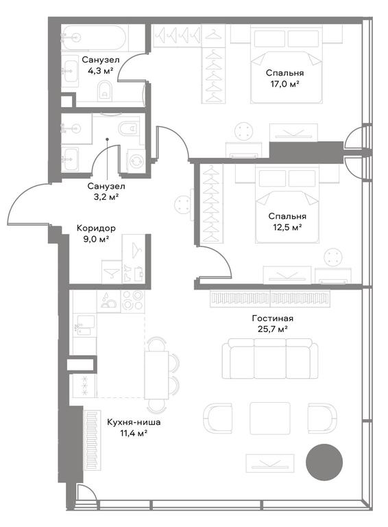 2-BD Apartment Sale, 83.1平方米 at Slava, Leningradskiy Avenue, 8с10, Moscow, Russia #1 2-BD Apartment Sale, 83.1平方米 at Slava, Leningradskiy Avenue, 8с10, Moscow, Russia #1
