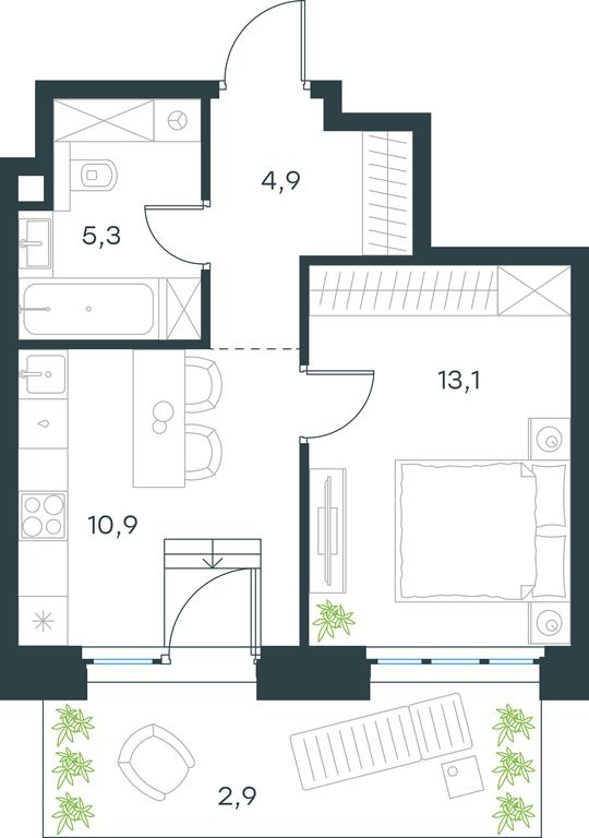 Apartment Sale, 37.1 sq. m. at Level Yzhnoportovaya, Yuzhnoportovaya Street, 28Ас17, Moscow, Russia #1 Apartment Sale, 37.1 sq. m. at Level Yzhnoportovaya, Yuzhnoportovaya Street, 28Ас17, Moscow, Russia #1