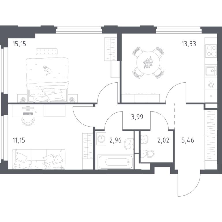 1-BD Apartment Sale, 54.06平方米 at Kosmicheskiy kvartal, M.K. Tikhonravova Street, Yubileyniy Microdistrict, Korolyov, Moscow Region, Russia #2 1-BD Apartment Sale, 54.06平方米 at Kosmicheskiy kvartal, M.K. Tikhonravova Street, Yubileyniy Microdistrict, Korolyov, Moscow Region, Russia #2