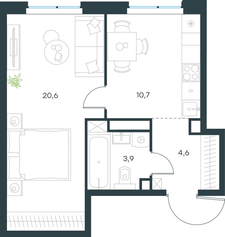 Apartment Sale, 39.8 sq. m. at Level Michurinskiy, Озёрная улица, вл1, Москва, Россия #1 Apartment Sale, 39.8 sq. m. at Level Michurinskiy, Озёрная улица, вл1, Москва, Россия #1