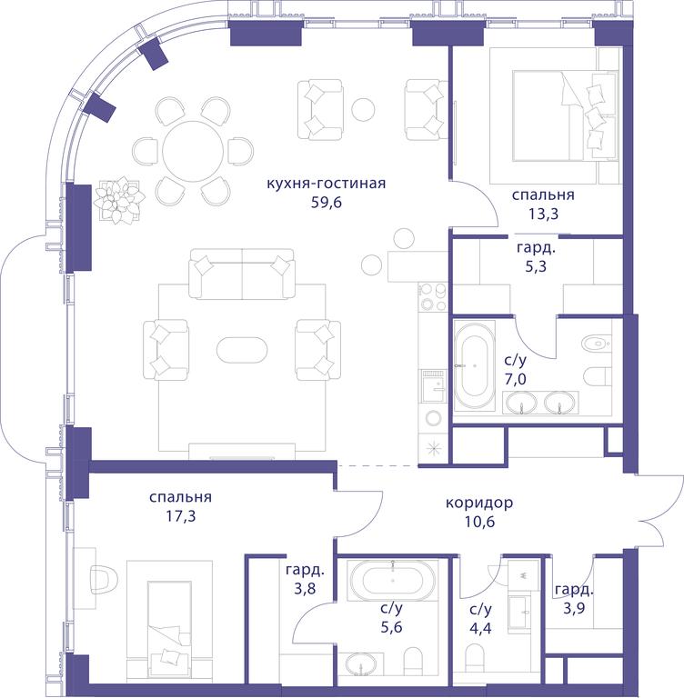 2-BD Apartment Sale, 130.8 sq. m. at Tatarskaya 35, Bolshaya Tatarskaya Street, Moscow, Russia #1 2-BD Apartment Sale, 130.8 sq. m. at Tatarskaya 35, Bolshaya Tatarskaya Street, Moscow, Russia #1
